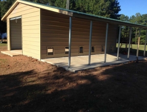 18 x 24 with 10' Lean To (Porch) Dog Kennel