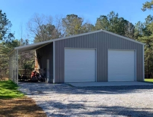 30x40-x12-Vertical-Sided-Garage-with-12x40-x9-Lean-Too